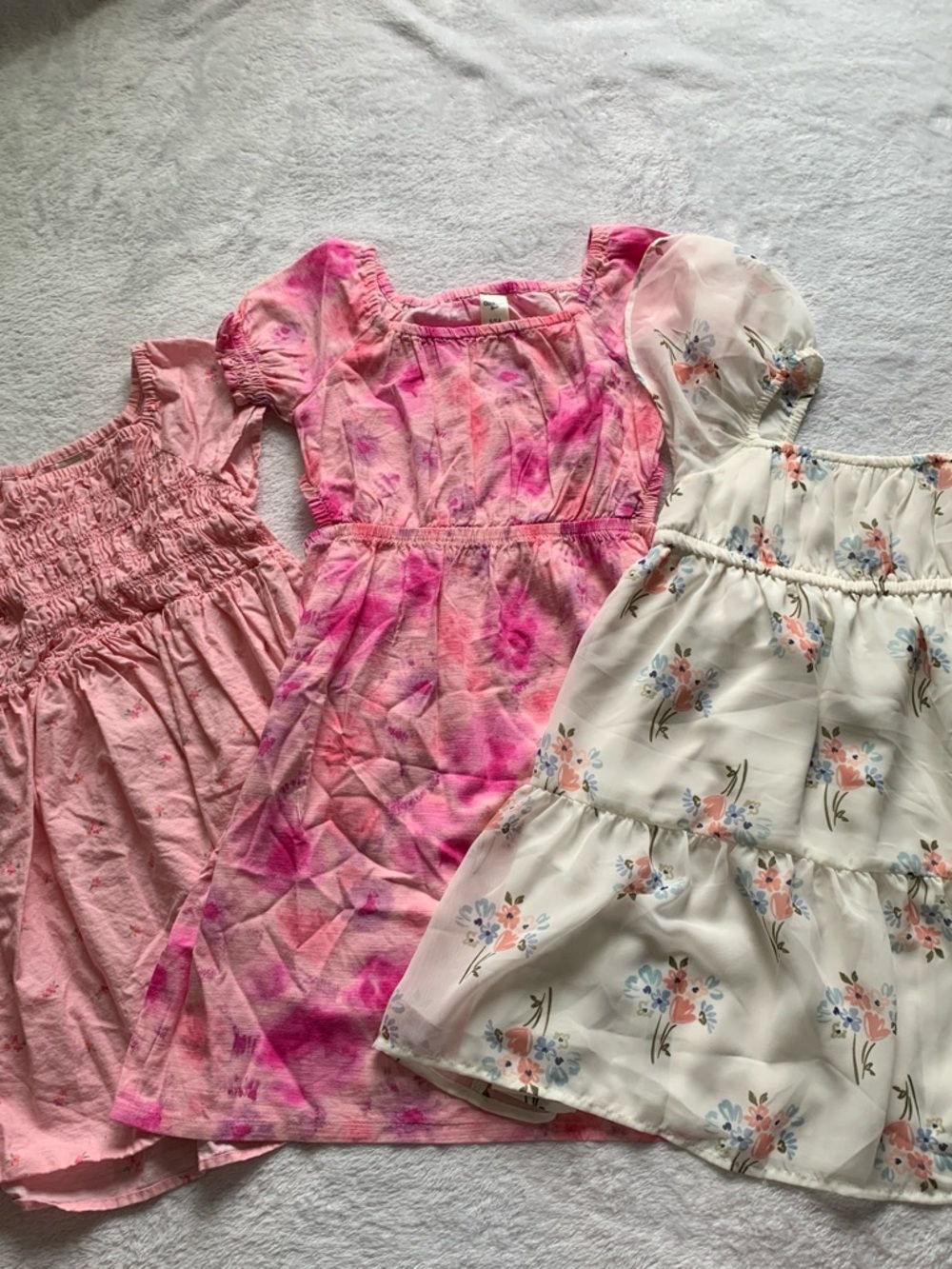 Carter's Girls Mixed Pink, White, Peach & Pastel Graphic Tops and Skirts Lot - Picture 2 of 7